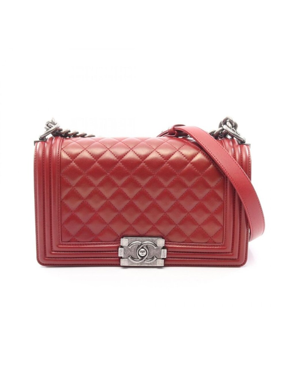 Chanel Shoulder Bag Boy Bordeaux Lambskin Boy Chain